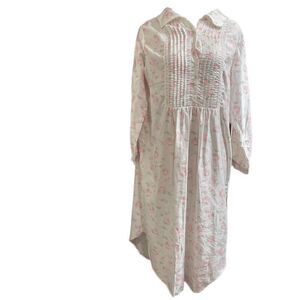 Cachet Pink White Floral VTG Nightgown Size Medium 12-14